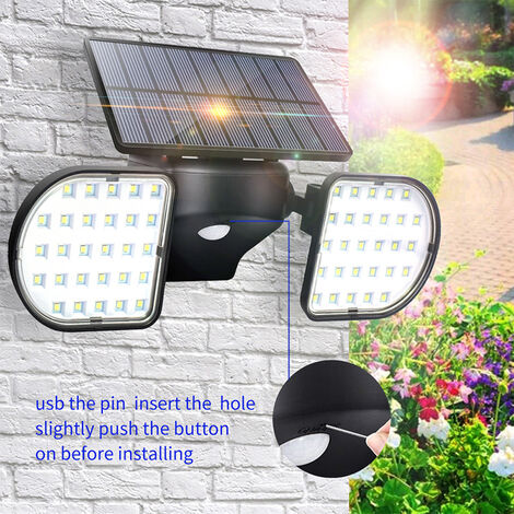 Outdoor Solar Light LED Powerful Outdoor Solar Light, Motion Sensor Solar Light with Adjustable, IP65 Waterproof Spotlight for Garden Parking Patio, 8w