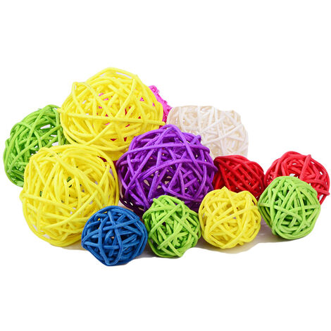 Bird Toy Sepak Takraw Snake Wood Perrot Toy Birds Toy Wooden Snake Toy (10pcs) for Animal Chewing (Color: Multi-Colored, Size: Free Size)
