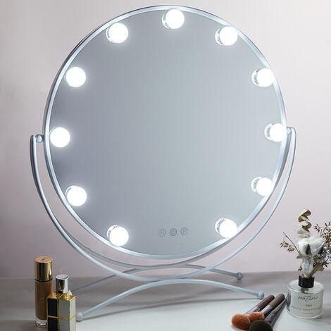 LED Mirror Light 3 Color / 10 Brightness Dimmable, Kit of 8 Bulb Hollywood Light, LED Lamp Wall Sconce Cosmetic Mirror Makeup Lighting Vanity Table Bathroom, Mirror Not Included [Energy class A +++]