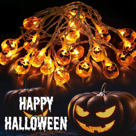 Halloween Decorations Pumpkin LED Lights - 1.5m 10 LED Pumpkin Battery Operated LED Fairy Lights, Bedroom LED Lights, Outdoor Garden Lights, Indoor & Outdoor Decoration for Halloween, Christmas, Party