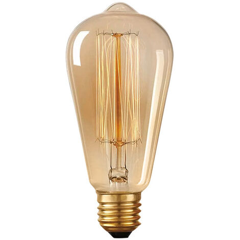 Vintage LED Light Bulbs,Amber Glass, ST64 Antique Edison Style Filament Bulb,40W ,E27 Screw Base, 6 Pack