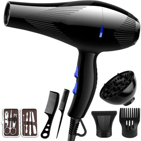 Professional 1000W Hair Dryer With Diffuser Concentrator Set, onic Powerful Salon Hairdryer AC Motor Fast Dry Blow Dryer