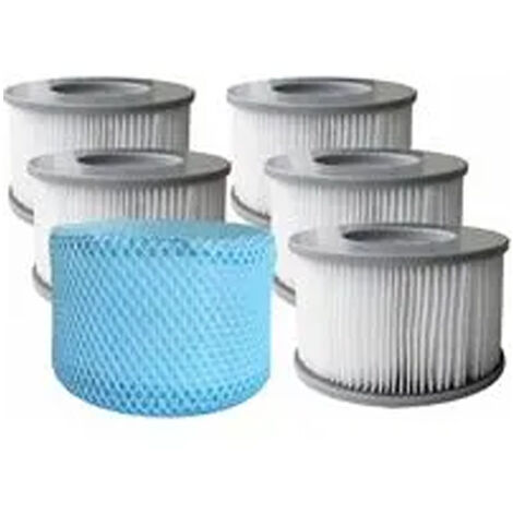 Set of 6 filter cartridges with net for MSPA inflatable spa - White