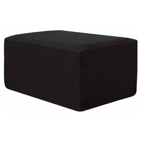 Merek Stretch Ottoman Cover, Folding Storage Stool Rhombus Jacquard Ottoman Protector Covers Washable Easy to Install for Kids Pets Cats Dogs-Black-XXL