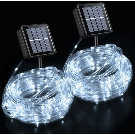Solar Rope Lights Outdoor LED,PVC Tube White Fairy String Lights