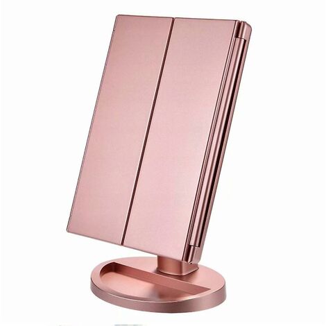 Thsinde Bedroom Desktop Foldable Portable Smart Makeup Mirror (rose Gold)