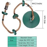 Kids Climbing Rope Swing with Disc Swing Platform and Seat - Playground Accessories