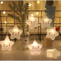 Father's Day Gift LED Cloud Hanging Light Creative White Cloud Smile Cloud Stars Fairy Lights Nursery Tent Birthday Decoration Batteries