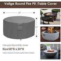 Fire pit cover, 100% waterproof square gas fire pit table cover, outdoor heavy duty lawn patio furniture cover with vents and handles, 36 inches long x 36 inches wide x 20 inches high, beige and brown n