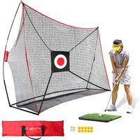 10x7-foot portable golf nets, golf practice nets, suitable for indoor and outdoor batting and cutting practice, with Trif batting mat,a