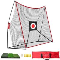 10x7-foot portable golf nets, golf practice nets, suitable for indoor and outdoor batting and cutting practice, with Trif batting mat,a