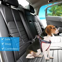 Dog seat belt 2 pieces of safety dog ​​car seat belt with car headrest adjustable car seat belt durable nylon car seat belt suitable for dogs, cats and pets.