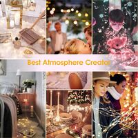 33 feet 100Led fairy tale lamp 16 colors 8 modes USB plug-in string lights Christmas lights with remote multi-color changing flashing fireflies lights Christmas decoration bedroom wedding party