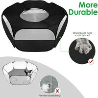 Small animal fence, breathable transparent pet tent with top cover automatically opens indoor and outdoor sports foldable fence, suitable for kittens, puppies, guinea pigs, rabbits, hamsters and hedgehogs.