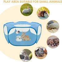 2020 new small animal fence, foldable pet cage with top cover to prevent escape, breathable and transparent indoor/outdoor use pop-up fence kitten, puppy, guinea pig, rabbit, hamster