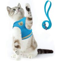 Cat sling and leash set, suitable for walking cats and dogs. Soft mesh sling. Adjustable cat vest. Reflective belt. co.ukfortable. Suitable for pets, kittens, dogs and rabbits.A