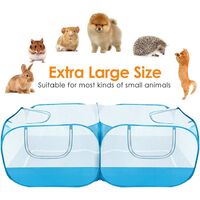 Small animal fence, portable large chicken running cage, with a detachable bottom, breathable transparent mesh wall, foldable pet fence, suitable for indoor and outdoor use for dogs, kittens and rabbits a