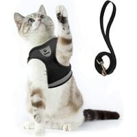 Cat sling and leash set, suitable for walking cats and dogs. Soft mesh sling. Adjustable cat vest. Reflective belt. co.ukfortable. Suitable for pets, kittens, dogs and rabbits