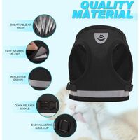 Cat sling and leash set, suitable for walking cats and dogs. Soft mesh sling. Adjustable cat vest. Reflective belt. co.ukfortable. Suitable for pets, kittens, dogs and rabbits