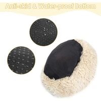 Dog calming bed, super soft donut hug nest, warm plush dog and cat mat, with co.ukfortable sponge non-slip bottom, suitable for small and medium pets to sleep peacefully indoor sleep, machine washable.