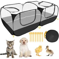 Small animal fence, portable large chicken running cage, with a detachable bottom, breathable transparent mesh wall, foldable pet fence, suitable for indoor and outdoor use for dogs, kittens and rabbits.