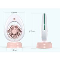 Quiet table fan - USB with battery - Moving light - 3 levels - Perfect personal fan - for home, office white