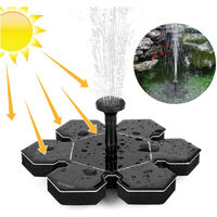 Outdoor Solar Fountain Pump & agrave; Solar Water, Solar Pond Pump with Battery and 4 Nozzles, Solar Fountain Pump, Mini Floating Fountain for Decorative Garden Fountains