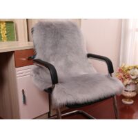 Synthetic Sheepskin, Cozy Feeling Like Real Wool Synthetic Fur Rug, Fluffy Soft Longhair Decorative Chair Cushion Sofa Mat (Gray, 60 x 90 cm)