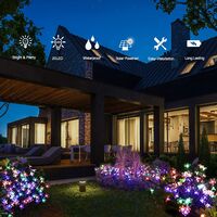Solar Lights Outdoor - 4 Pack Solar Powered Landscape Tree Lights with Wider Solar Panel, Solar Garden Stake Flower Lights Waterproof Solar Decorative Lights for Pathway, Patio,Yard Decoration