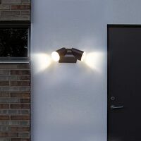 LED Porch Light Outdoor Wall Lamp 2 Pack Up Down Outside Light 14W Patio Wall sconces Rotatable Matt Black 3000K