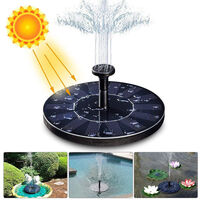 Solar Fountain Pump, 1W 190L / h Solar Water Pump (70CM Maximum) + 6 Nozzles, Mini Solar Pump for Decorative Garden Pond Fountains (No Battery and Electricity Required)