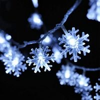 10 Ones Design Solar Snowflake String Lights Outdoor 21 Ft 30 LED Waterproof Fairy Lights with 8 Lighting Modes for Garden Yard Lawn Patio Grass Wedding Christmas Decor White