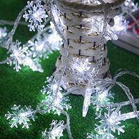 10 Ones Design Solar Snowflake String Lights Outdoor 21 Ft 30 LED Waterproof Fairy Lights with 8 Lighting Modes for Garden Yard Lawn Patio Grass Wedding Christmas Decor White