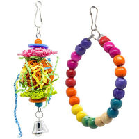 Set of 7 bird toys - Parrot toy - Climbing rope - Toy for small parrots, macaws, conures, cockatiels, parakeets and lovebirds