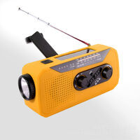 Crank Dynamo Solar Power Emergency Radio World Receiver, yellow