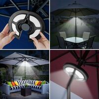36 LED Rechargeable Garden Parasol Lamp Parasol Lamps with Solar Panel and Remote Control, 2 Different Illumination Modes for Patio, Garden, Large Umbrella