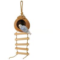 Parrot Coconut Shell Scale Nest, Bird's Nest, Hamster Squirrel Breeding Nest, Parrot Scale Toy, Coconut Shell Scale, a