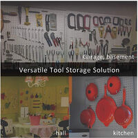 Hooks for Perforated Panel, for Wood Panel Shelf, for Garage Storage, Tool Storage Some Hooks have Rubber Ends