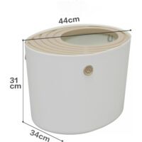 Cat litter tray with grooved lid, no odor & litter spill, large entrance L34 x W31 cm, scoop included, for cat