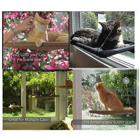 All Around 360° Sunbath and Lower Support Safety Iron Cat Window Perch, Cat Hammock Window Seat for Any Cats