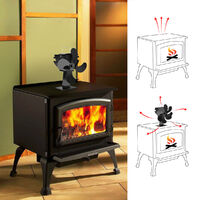 Stove Fan - Silent Operation - Eco Friendly Circulation - Efficient Heat Distribution - Ideal Log Burner Fan and Fireplace Fan - Black