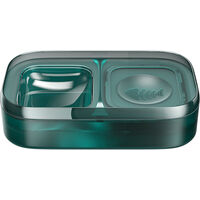 Cats food bowls, dog food bowl, double food bowl, non-slip water bowl and food bowl, for cats and dogs ， Semi-transparent dark green