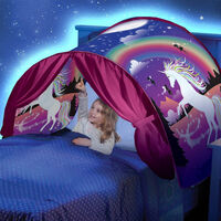 Kids Dream Bed Tents Unicorn Pop Up Bed Tent for Kids Foldable Play Tent Castle Playhouse, Christmas Birthday Gifts for Boys & Girls (Unicorn Fantasy)
