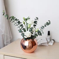 Flower vase stainless steel decorative vase gold, spherical vase, round vase decoration, for home party wedding rose gold