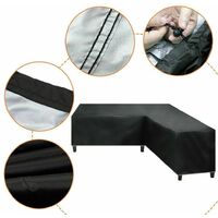 Cover for garden furniture | garden table | Lounge furniture, protective cover for seating group (winterproof, waterproof, UV-resistant, tearproof) V-shape 286x286x82cm black 1 piece