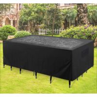 Cover Garden Furniture, Cover Hood Protective Cover Tarpaulin for Garden Furniture, Waterproof Protective Cover Garden Table Cover Furniture Sets, Waterproof 600D Oxford Fabric90L x 56W x 27.5H inchBlack