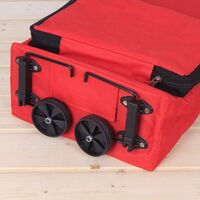 Foldable Rolling Trolley Bag Foldable Reusable Grocery Basket Foldable Bags Travel Bag, Red b