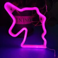Neon Sign Lights,LED Pink Unicorn Neon Sign, Unicorn Gift lamp,Decorative Night Light,Battery Powered