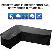 Garden Furniture Covers 200*270 cm, Rectangular/Square Patio Table Cover Waterproof, Windproof, Anti-UV, 210D Heavy Duty Oxford Fabric Protection Cover, Outdoor Table Cover with fixed buckle,Black