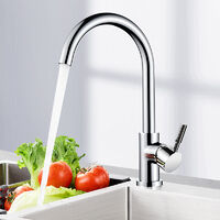 Kitchen Mixer Tap with Two Water Outlet Modes Brushed Nickel, Single Handle Kitchen Taps, Stainless Steel Kitchen Faucet with UK Standard Fittings